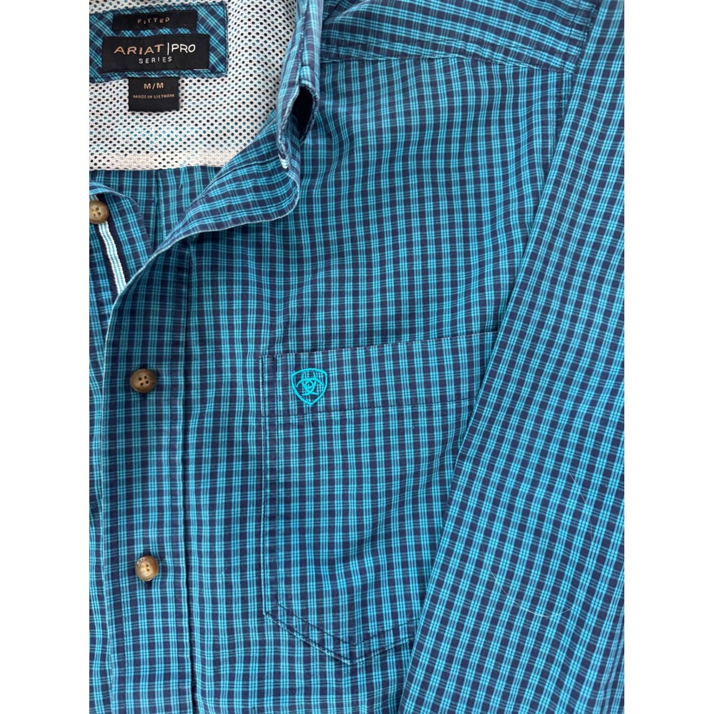 Lot of 2 Ariat Pro Series Mens Fitted Plaid Long Sleeve Button Down Shirts SZ M - Picture 15 of 15